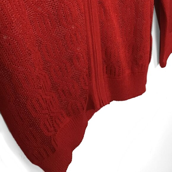 St John Sport Vintage Red Wool Blend Clear Sequins Embellishment Sweater - Picture 4 of 13